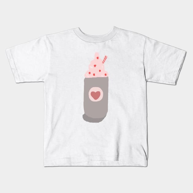 Strawberry Milkshake Kids T-Shirt by artoftilly